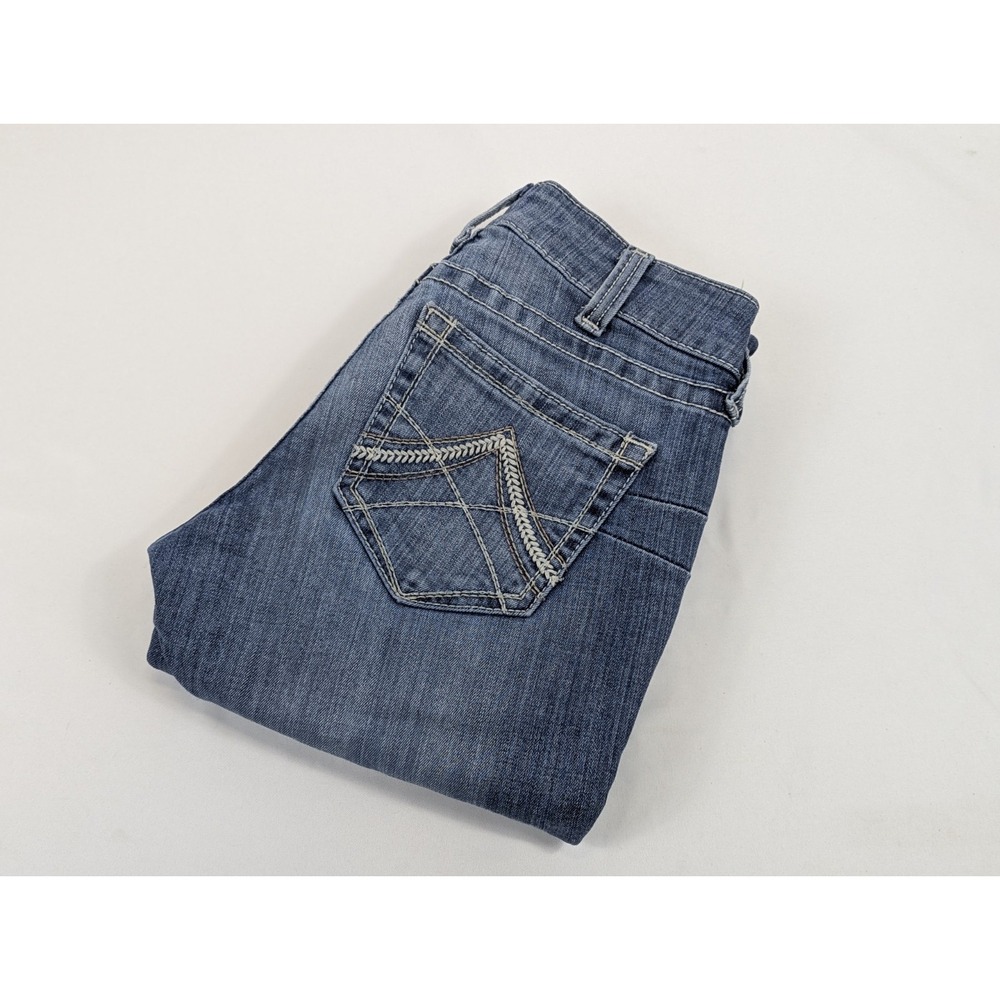 Ariat Jeans Womans 26 R Blue Embroidery Slim Straight Country 26x33 Rodeo Real